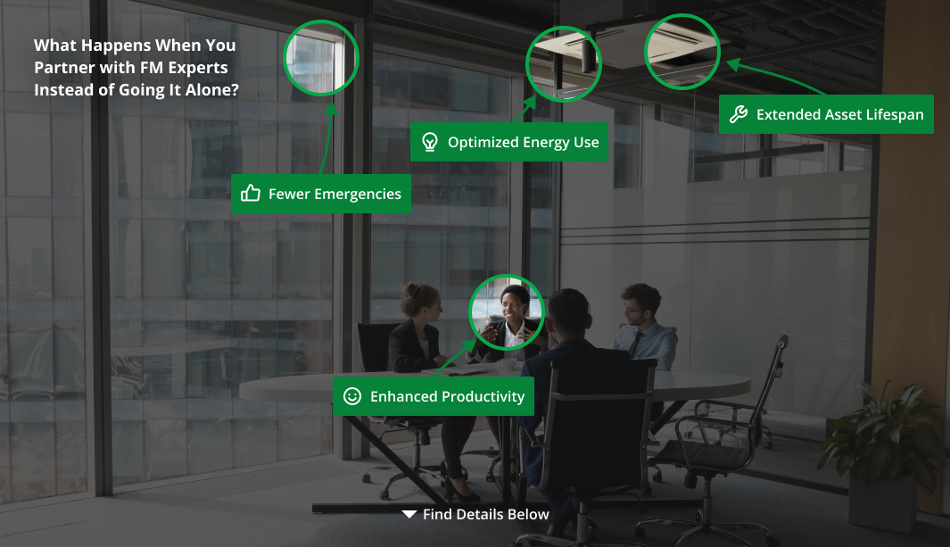 Infographic explaining the Facility Management Benefits